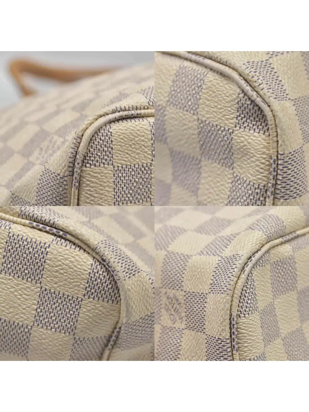 $2170 Louis Vuitton Damier Azur Neo Neverfull MM Rose